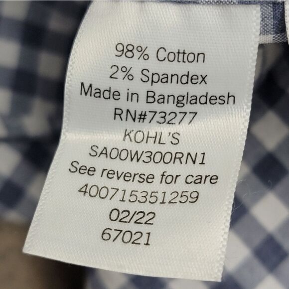 Apt.9 Premier Flex Slim Fit Plaid Button Down Shirt Long Sleeve Size L 16-16.5 - Picture 9 of 10